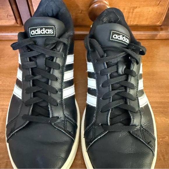 Adidas Grand Court Core black sneakers leather women’s 7 tennis shoes - Picture 6 of 10